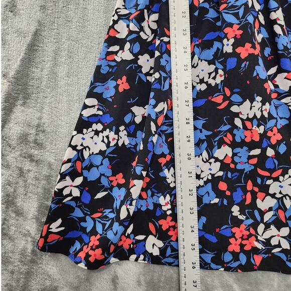 Elle Dress Womens M Black Blue Pink Floral Tiered Ruffled Sundress Flowy Preppy - Picture 10 of 11